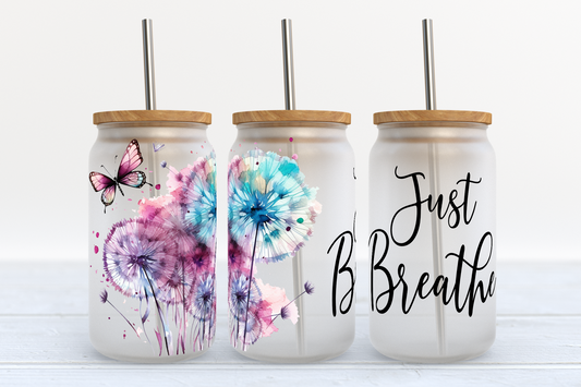 Just Breathe Glass Beer Can